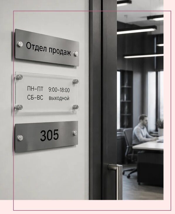 Офисные таблички на дверь в Шадринске по цене от 5067 р. | Аванза-Шдр